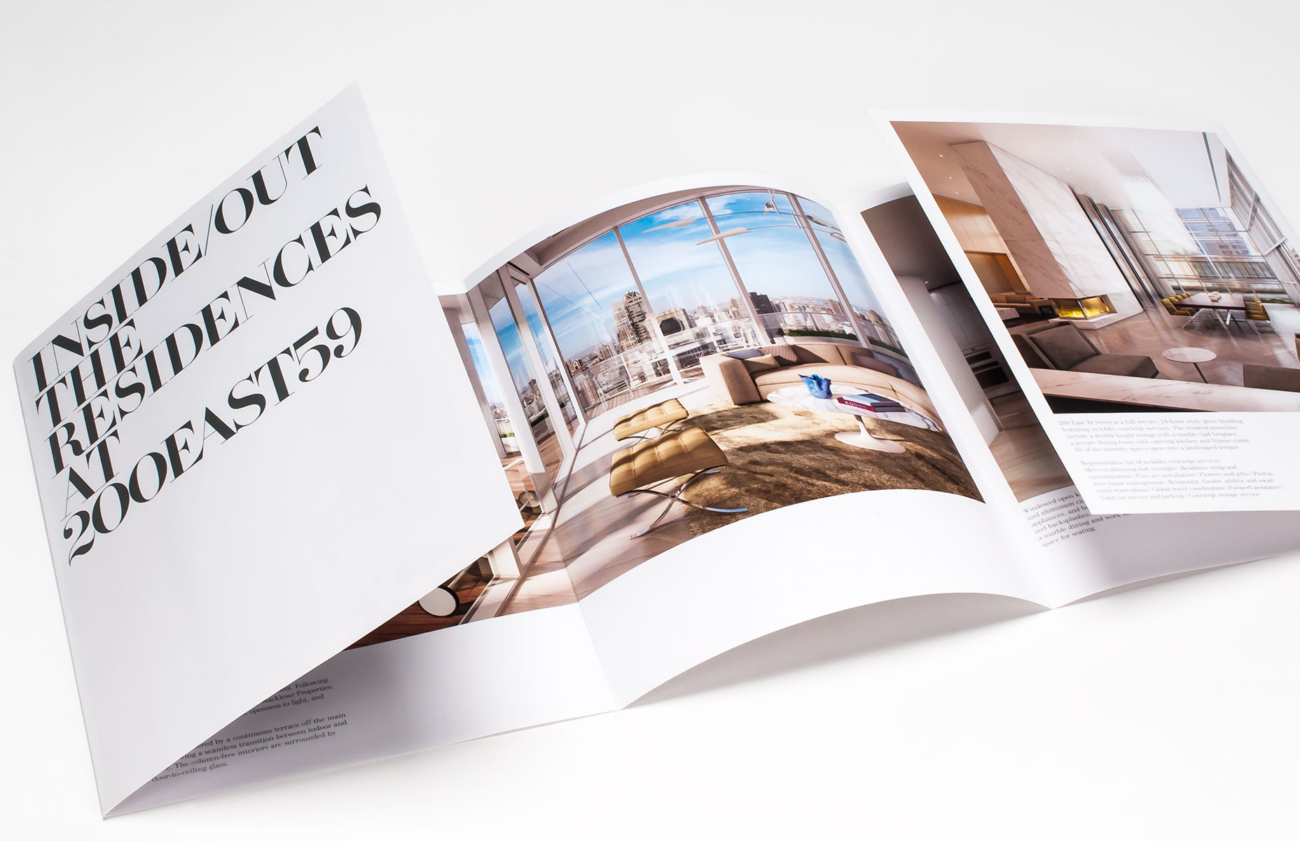 Inside/Out: The Residences at 200 East 59 real estate pamphlet for Macklowe Properties.