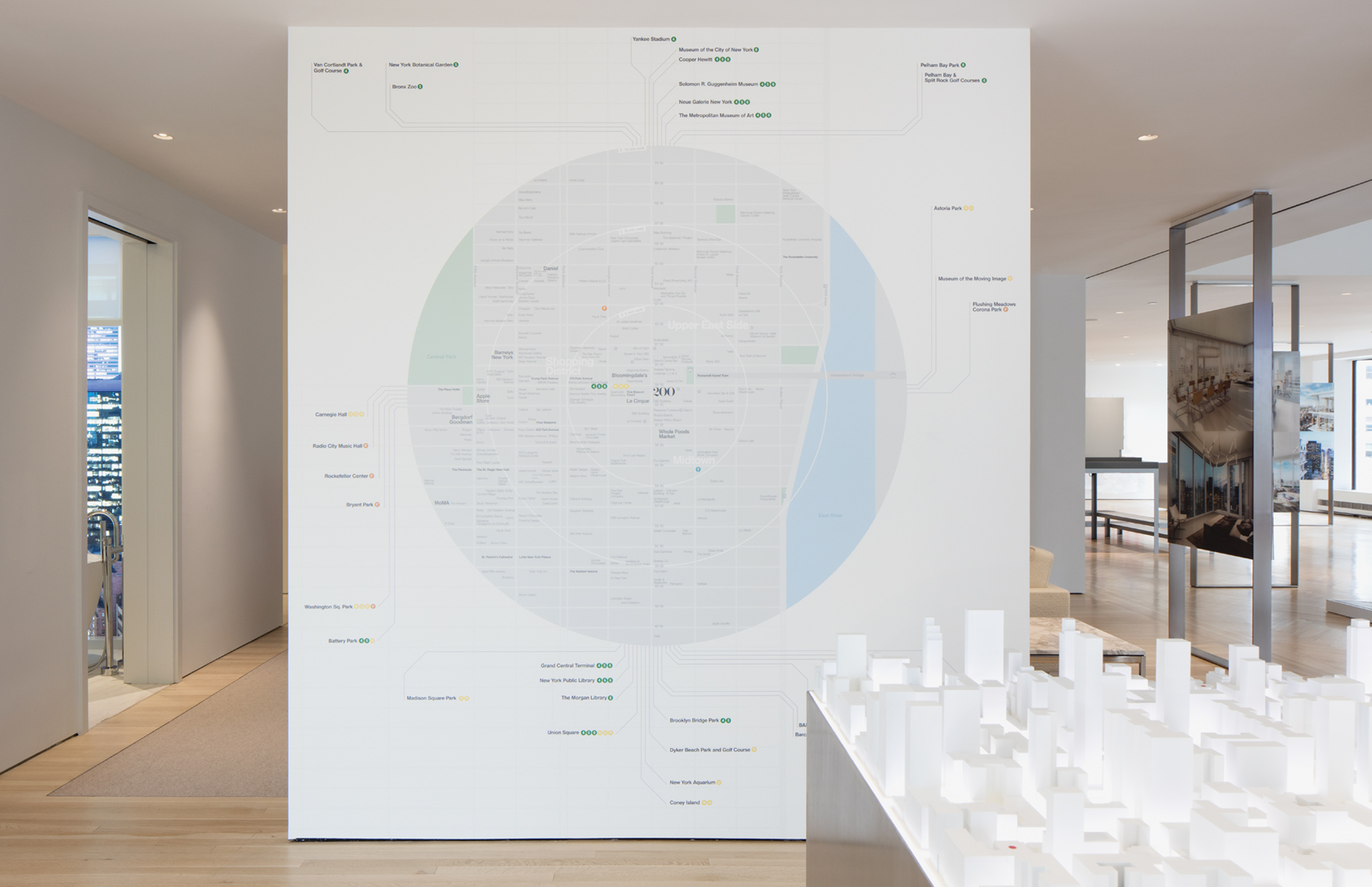 Map graphic of New York, NY for Inside/Out The Residencies at 200 East 59, Macklowe Properties.
