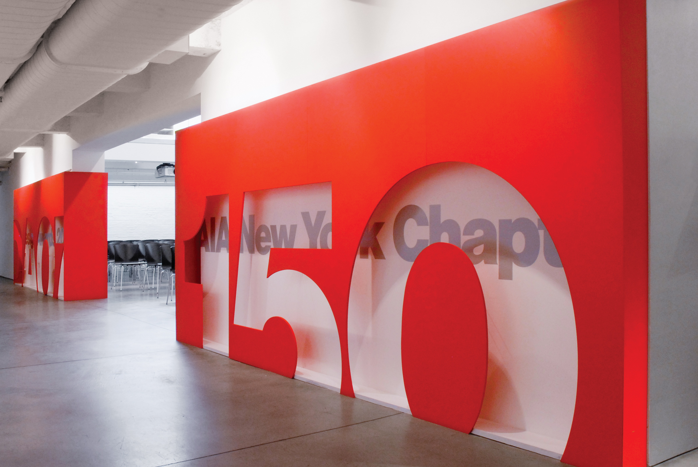 Wall installation graphics for AIA New York
