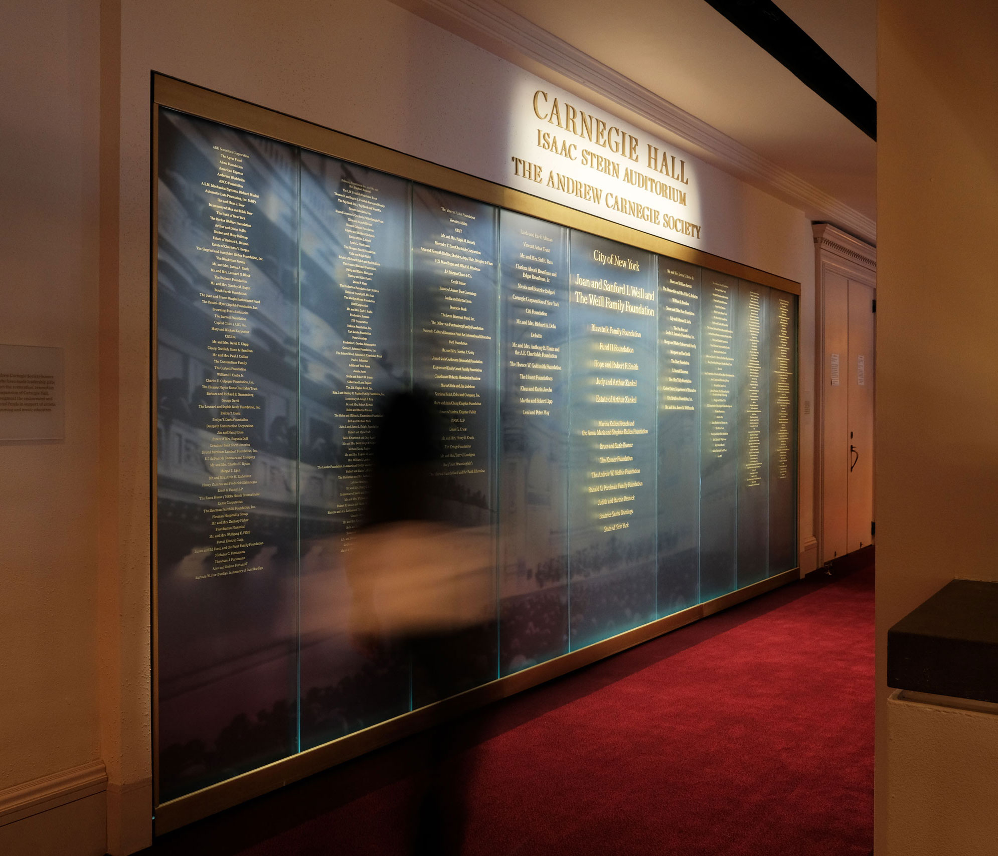 Donor Wall for Carnegie Hall