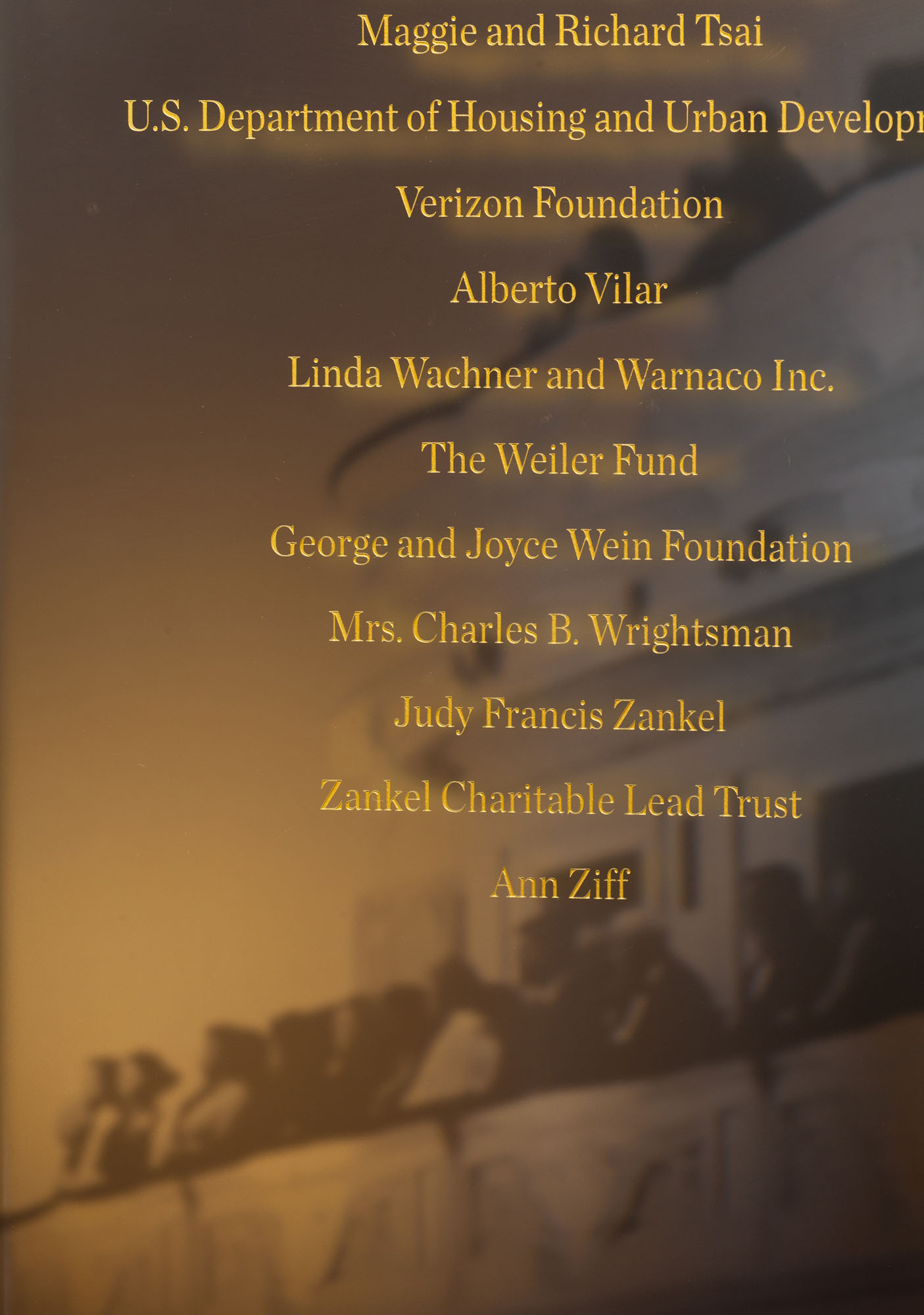 Donor wall for Carnegie Hall