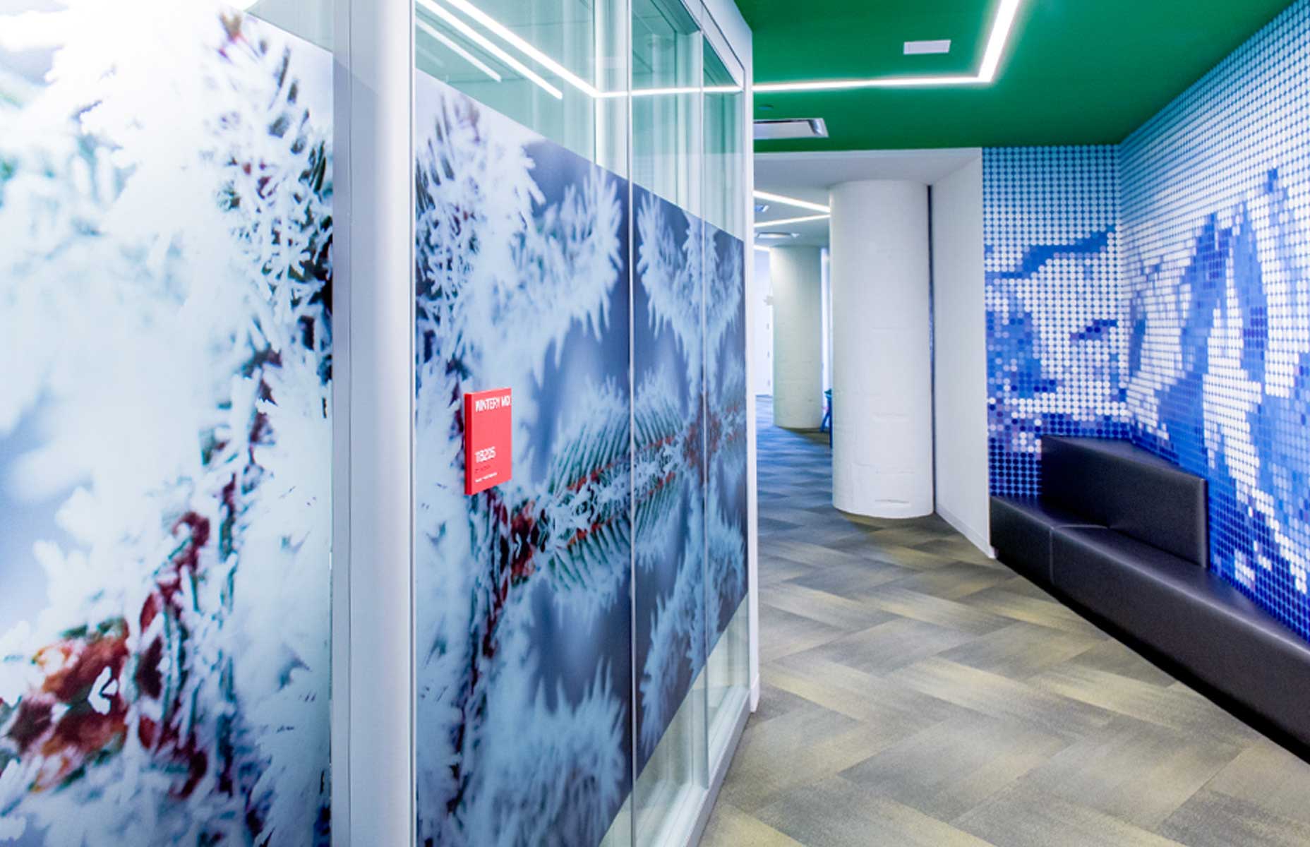 Environmental graphics in a hallway for Technology evolves