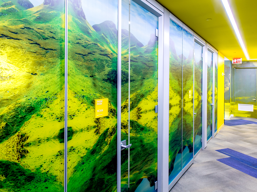 Glass graphics for Workplace Seasons