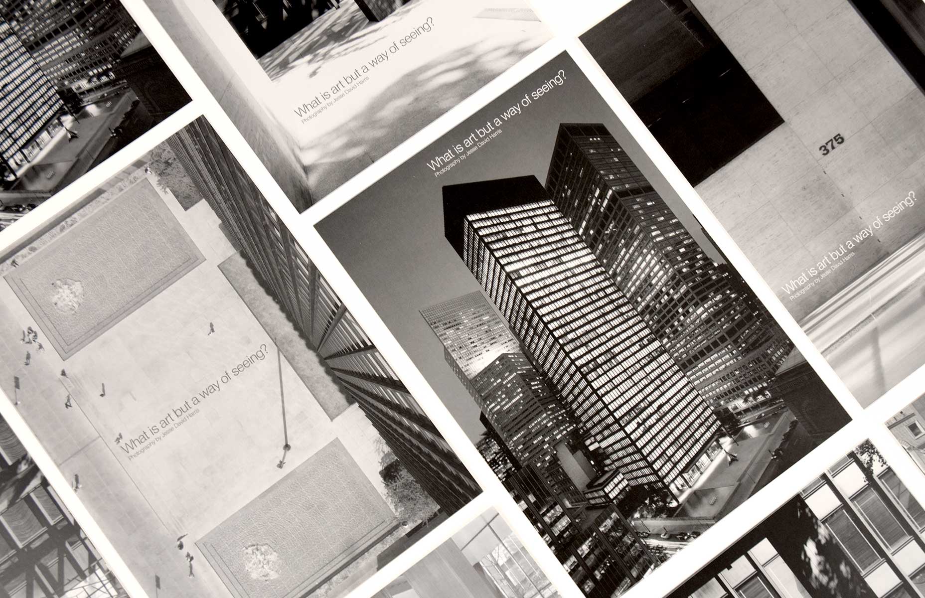 Print design for the Seagram Building.