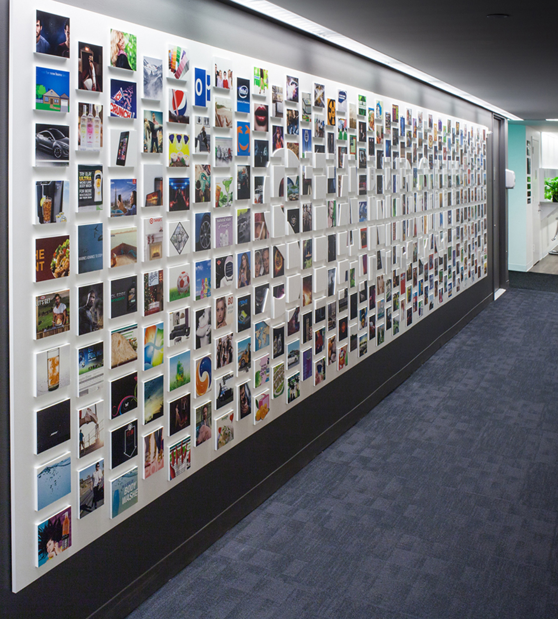 Environmental graphic wall treatment for Undertone Headquarters workspace.