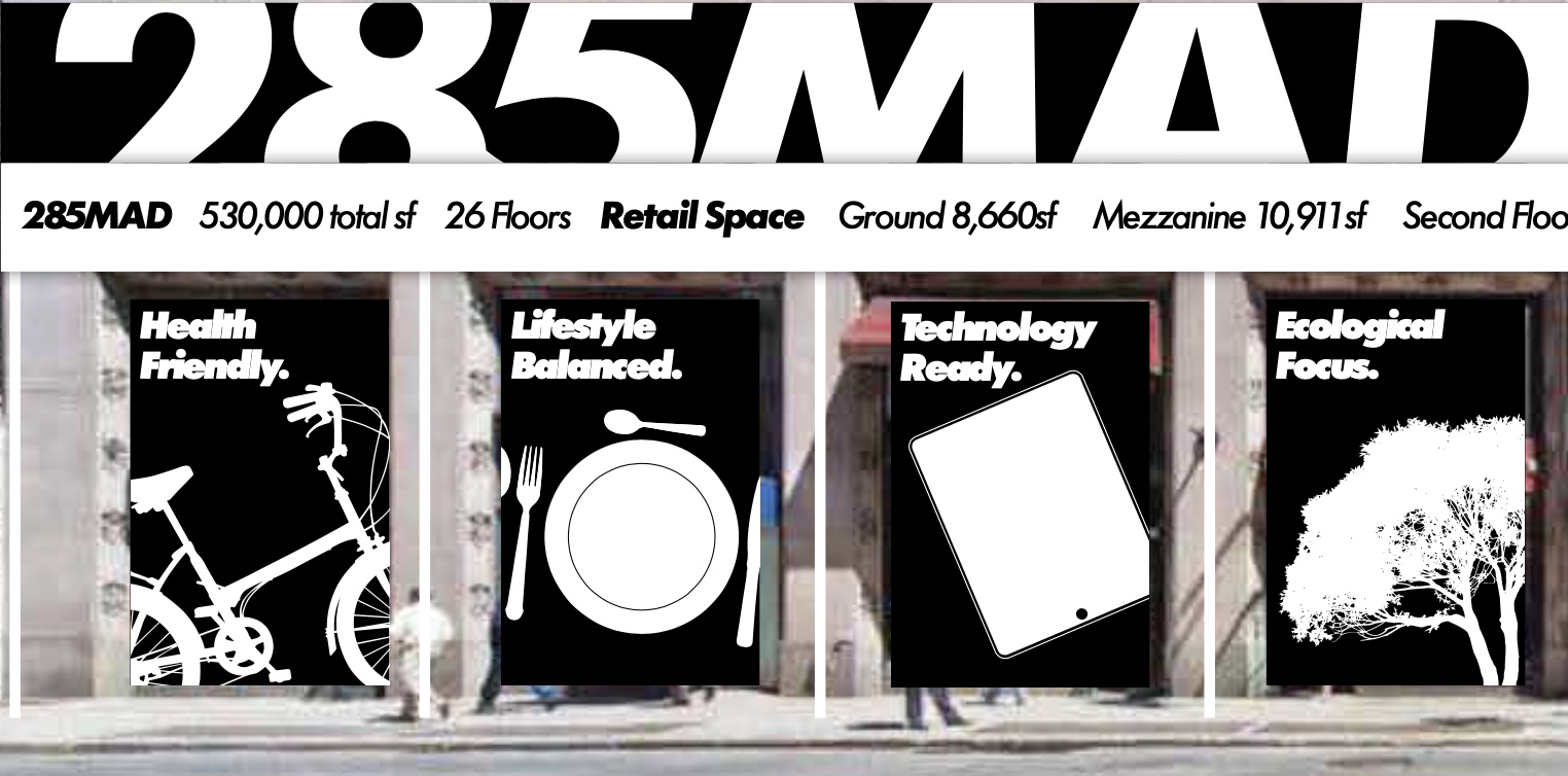 Exterior signage for RFR 285 Madison