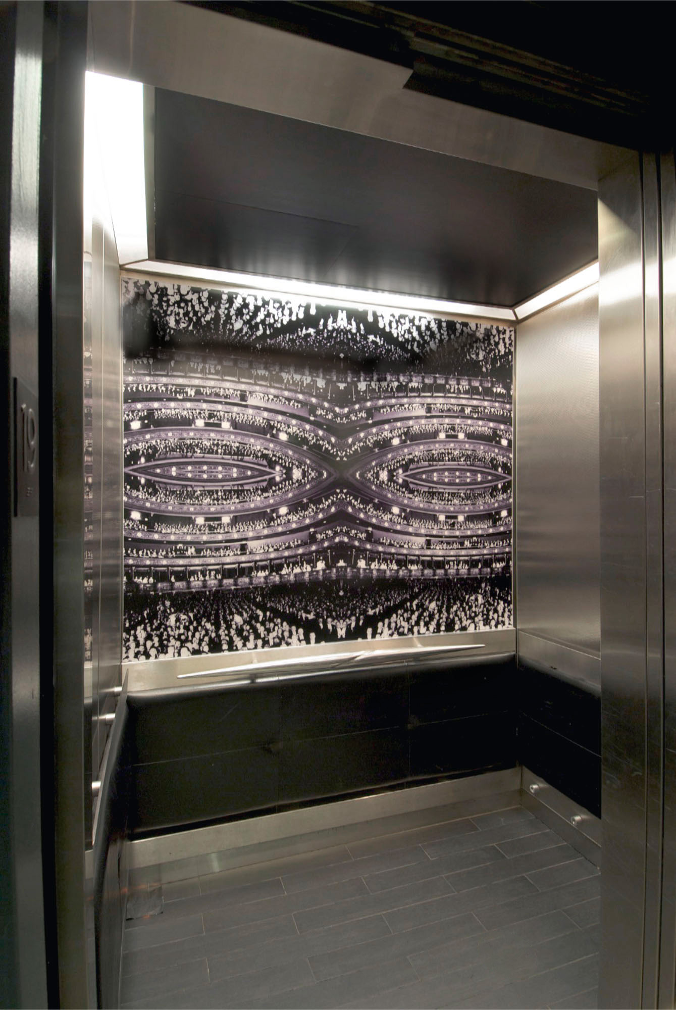 Elevator wall graphics for Paramount Hotel
