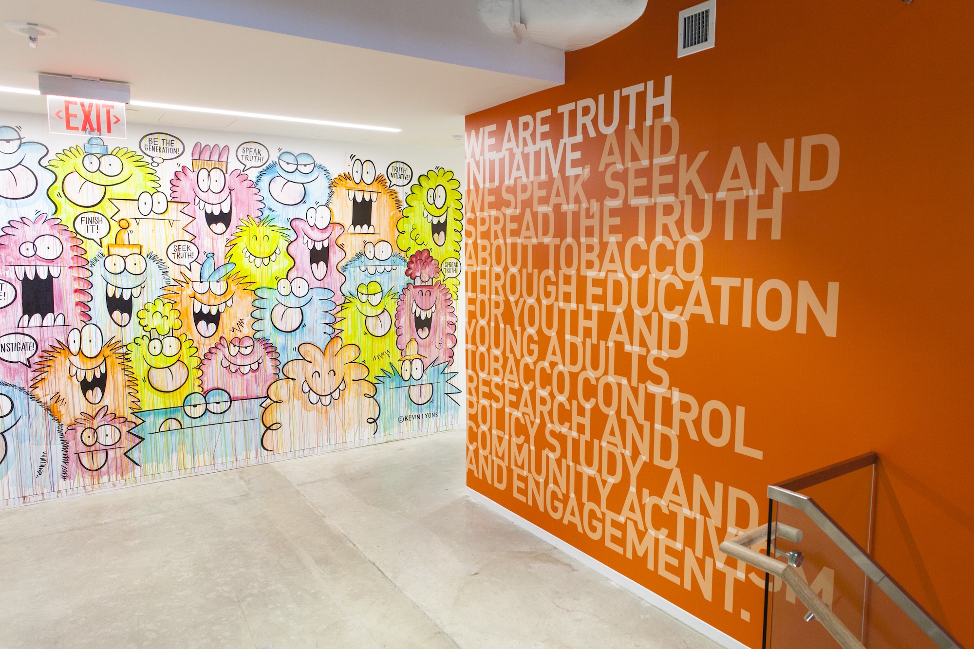 Wall graphics at the Truth Initiative