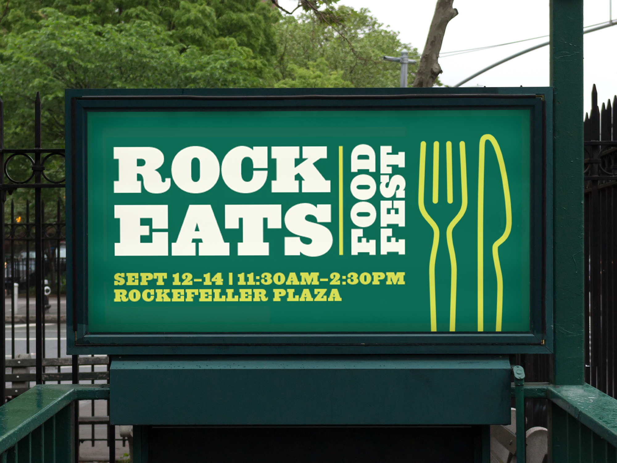 Signage for Fall Rock Eats Food Fest