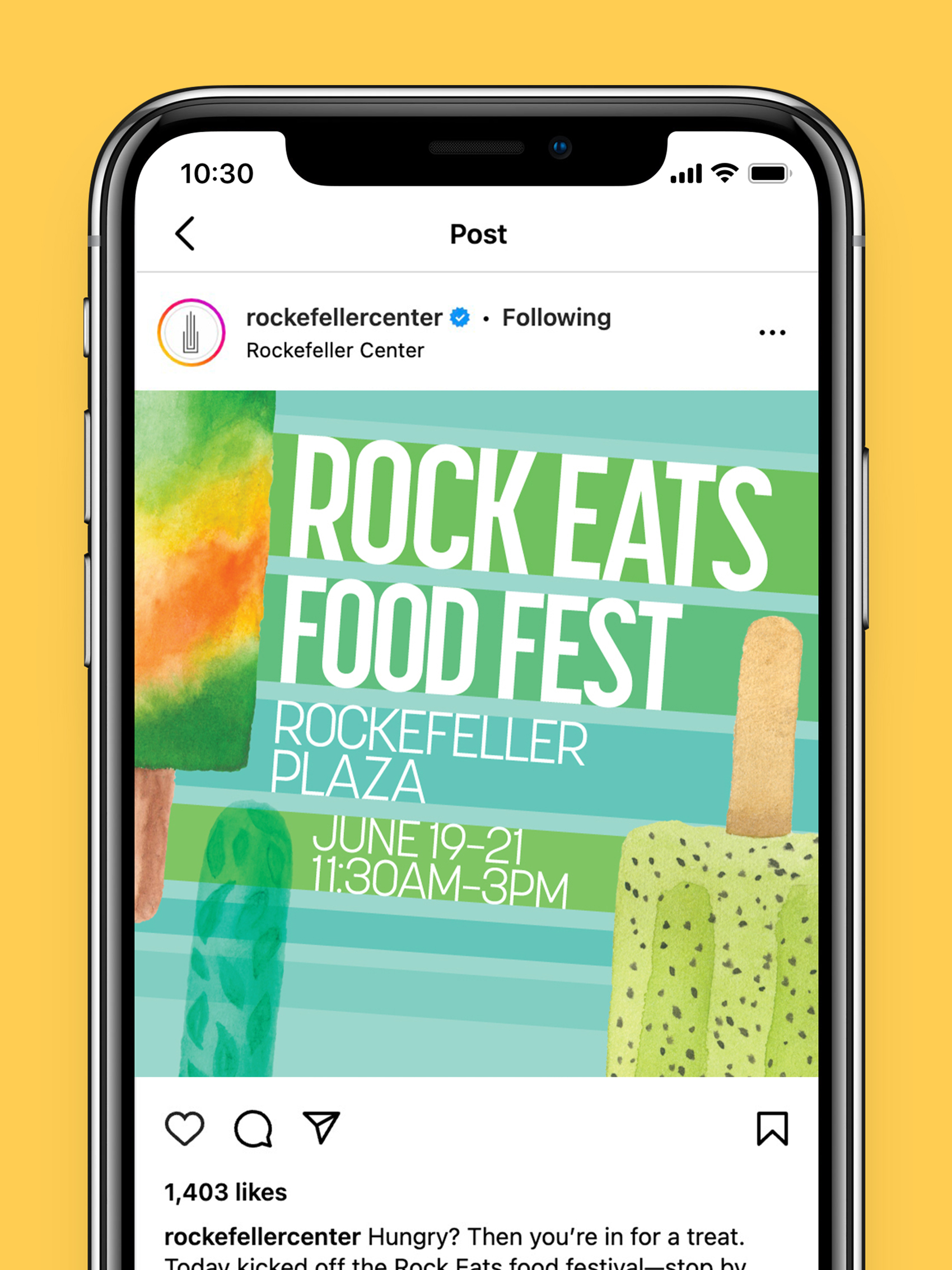 Social media post for Fall Rock Eats Food Fest
